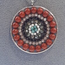 Mandala ketting met rode Jaspis natuursteen