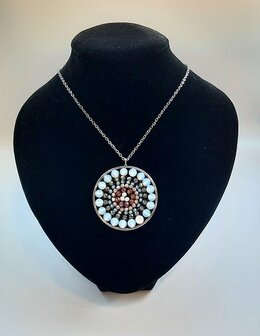 Mandala natuurstenen ketting Opaliet
