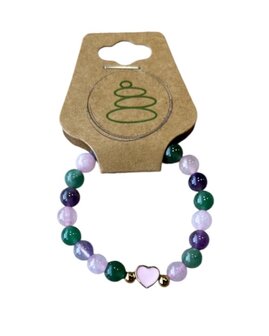 Kinder armband (14 cm)  6 mm met hartje