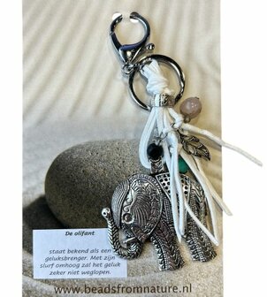 Tas- sleutelhanger Olifant met witte veter