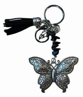 Tas- sleutelhanger Vlinder met Onyx