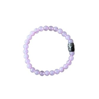 Rozenkwarts armband met basic kraal