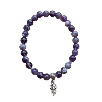 Amethist dames armband met een dromenvanger bedel