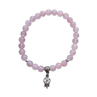 Rozenkwarts dames armband met dromenvanger