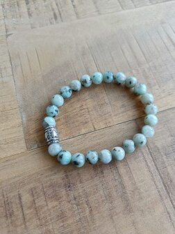 Dames armband Kiwi Jaspis met RVS Basic kraal