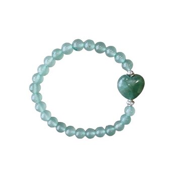 Aventurijn damesarmband met hart