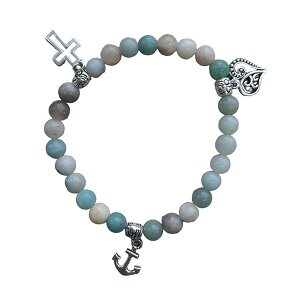 Amazoniet geloof, hoop en liefde armband