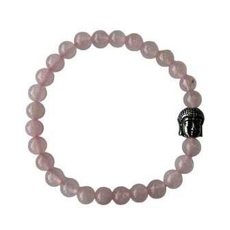 Rozenkwarts armband met Boeddha kraal