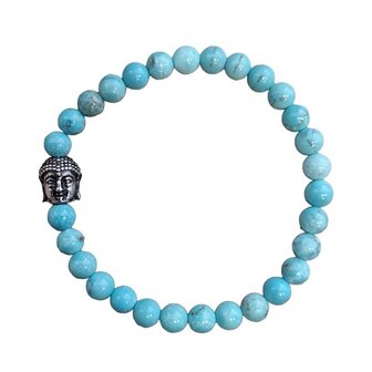 Turquoise natuurstenen armband met Boeddha