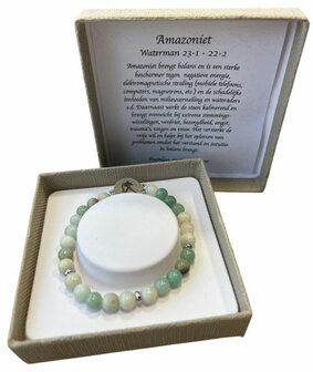 Dames armband Amazoniet 6 mm met sterrenbeeld Waterman 