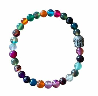 Agaat multi kleur dames armband