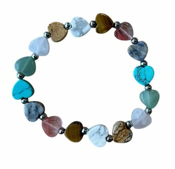 Multi color harten natuurstenen armband