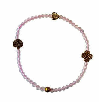 Rozenkwarts natuurstenen armband