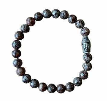 Alabastro Jaspis heren armband met Boeddha kraal