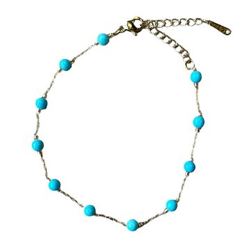 Enkelbandje met Turquoise kralen