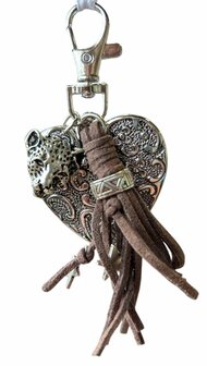 Sleutelhanger hart met panter