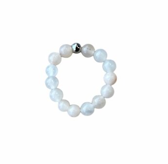 Ring met natuursteen roze Jade