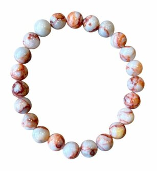 Red Veined white Onyx armband