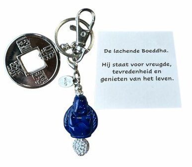 Lachende Boeddha sleutelhanger