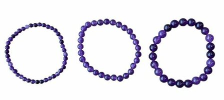 Dames armbanden van paarse Chalcedoon in 3 verschillende varianten