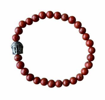 Rode Jaspis armband met Boeddha kraal