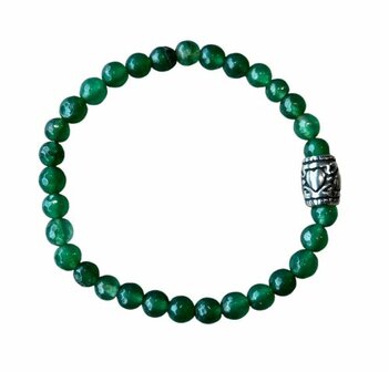 Groene Agaat (facet) armband met basic kraal