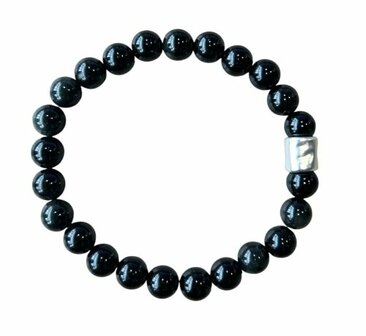 Zwarte Obsidiaan heren armband