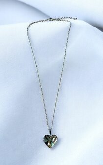 Ketting met hartje en natuursteen Abalone