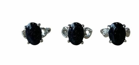Dames ring met natuursteen Blauwvloed (maat 17)