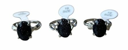 Dames ring met natuursteen Blauwvloed (maat 19)