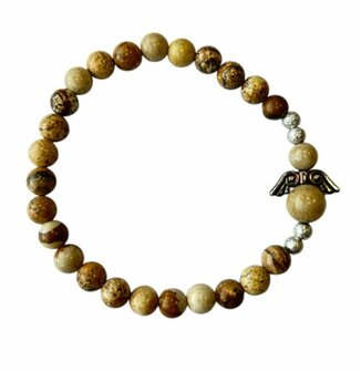 Gele Jaspis armband met beschermengel