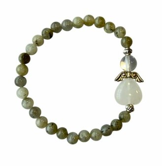 Labradoriet armband met beschermengel