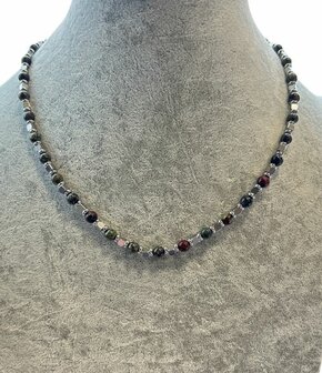 Heren ketting Drakenbloed Jaspis