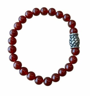 Carneool natuurstenen armband met vlecht kraal
