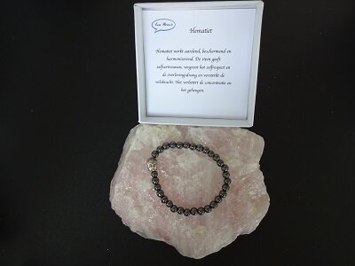 Dames armband Hematiet met boeddha kraal