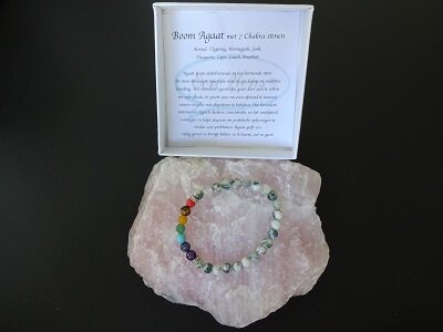 Dames armband Boom Agaat met 7 Chakra stenen