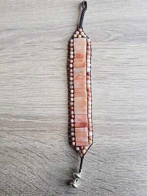 Dames armband met natuurstenen Red Veined White Onyx