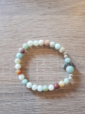 Dames armband Amazoniet met engelkraal
