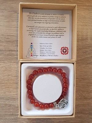 Dames armband Chakra Carneool