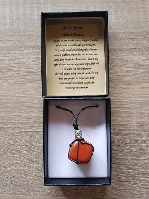 Damesketting van natuursteen Rode Jaspis