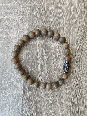 Heren armband Epidoot met RVS Boeddhakraal