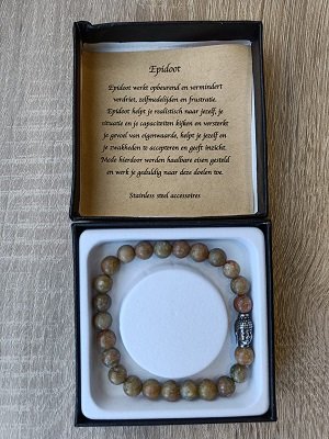 Heren armband Epidoot met RVS Boeddhakraal