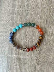 Energie Activerende Chakra's met Chakra Armband met Tree of Life bedel