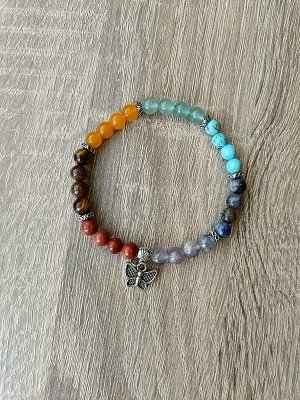 Energie Activerende Chakra's met Chakra Armband en Vlinder bedel
