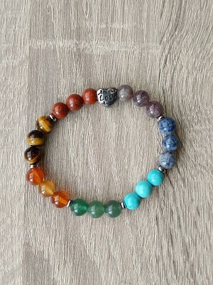Energie Activerende Chakra's met Chakra Armband en Hart kraal