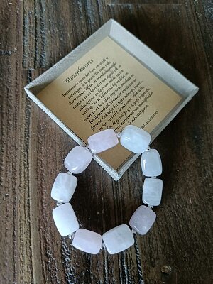 Dames armband Rozenkwarts met grote natuurstenen