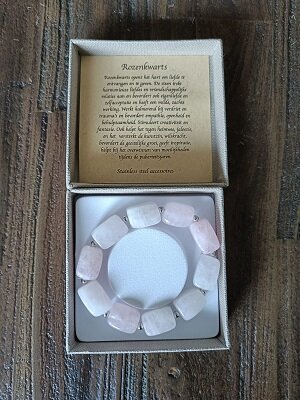 Dames armband Rozenkwarts met grote natuurstenen