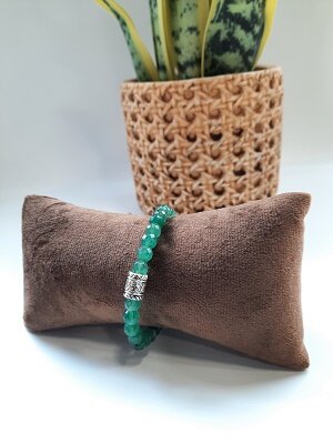 Dames armband groene Agaat met basic kraal
