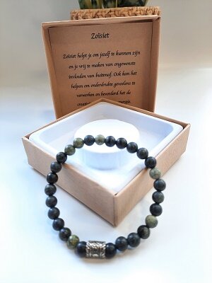 Dames natuursteen armband Zoïsiet