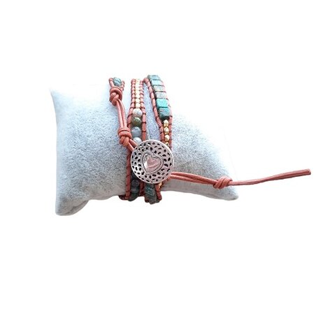 Wikkelarmband met natuursteen